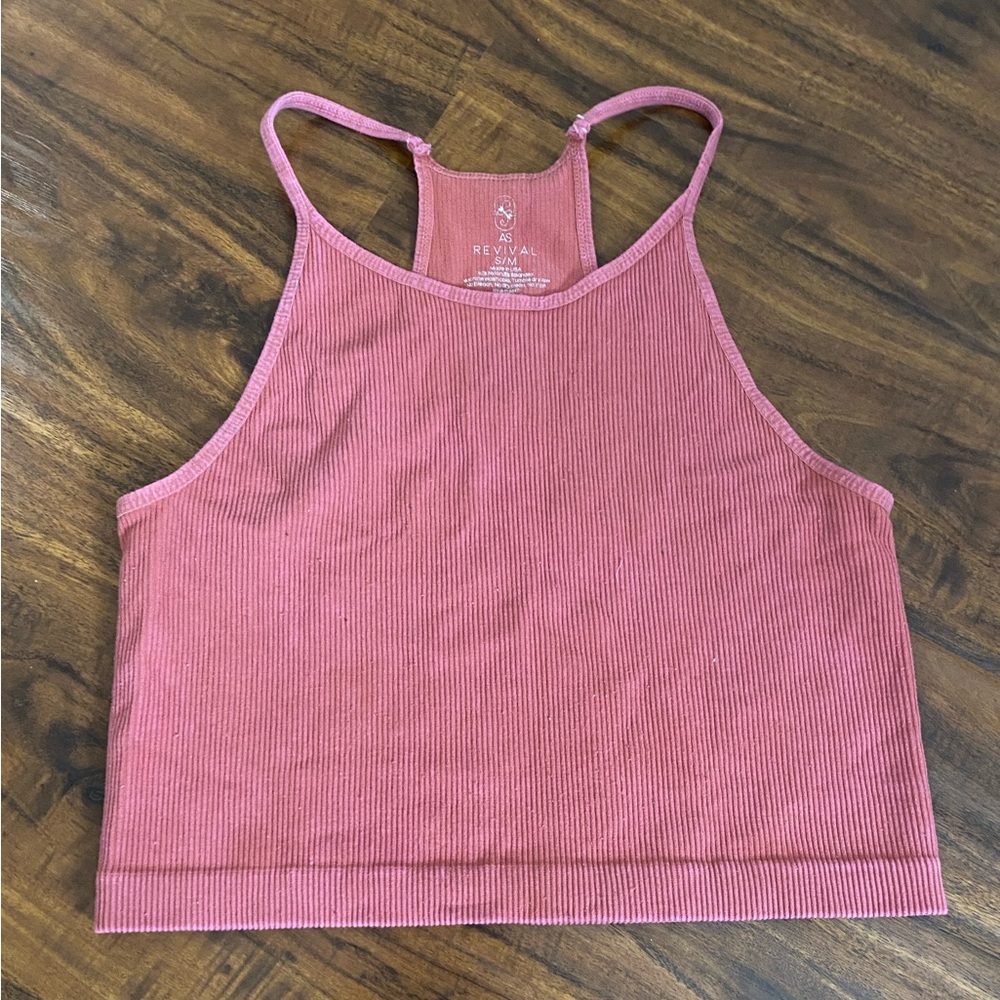 altar’d state red ribbed tank